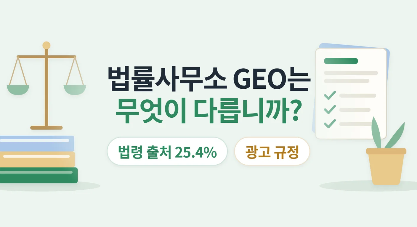 법률사무소 GEO는 무엇이 다릅니까? — AI 답변 2,566건으로 본 법률 질문의 인용 출처와 광고 규정