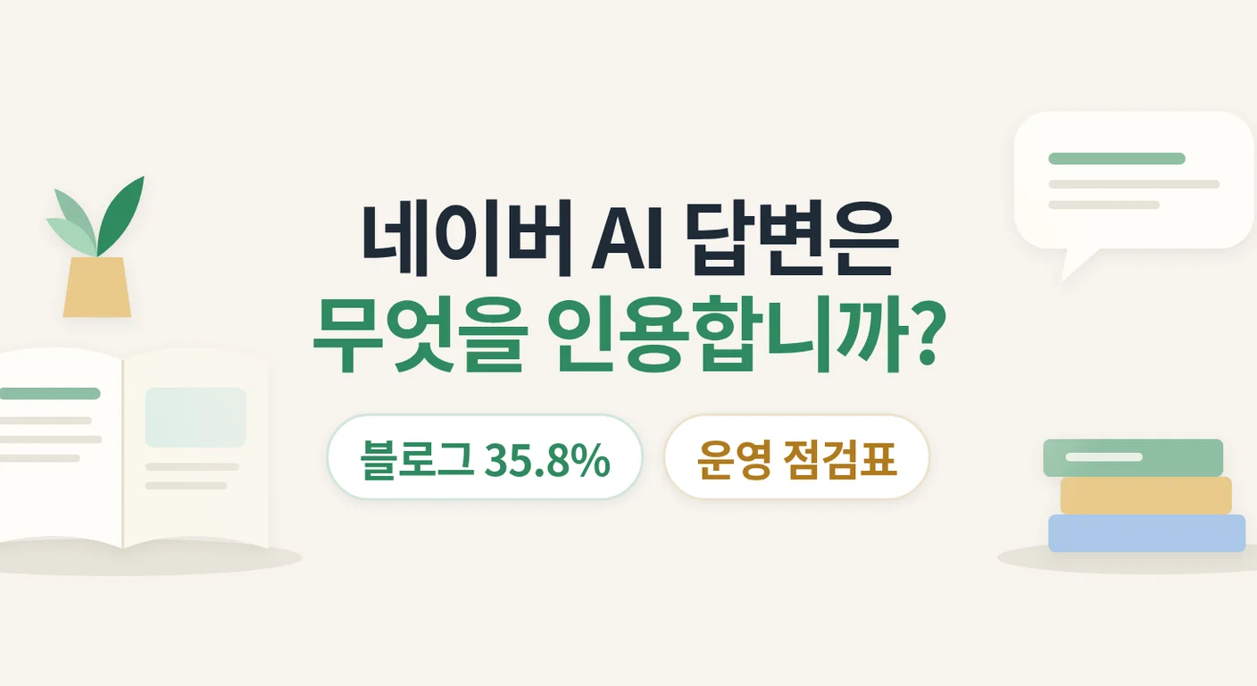 네이버 AI 답변은 어디를 근거로 삼습니까? — 답변 3,241건으로 본 블로그·카페·지식iN 인용 비중